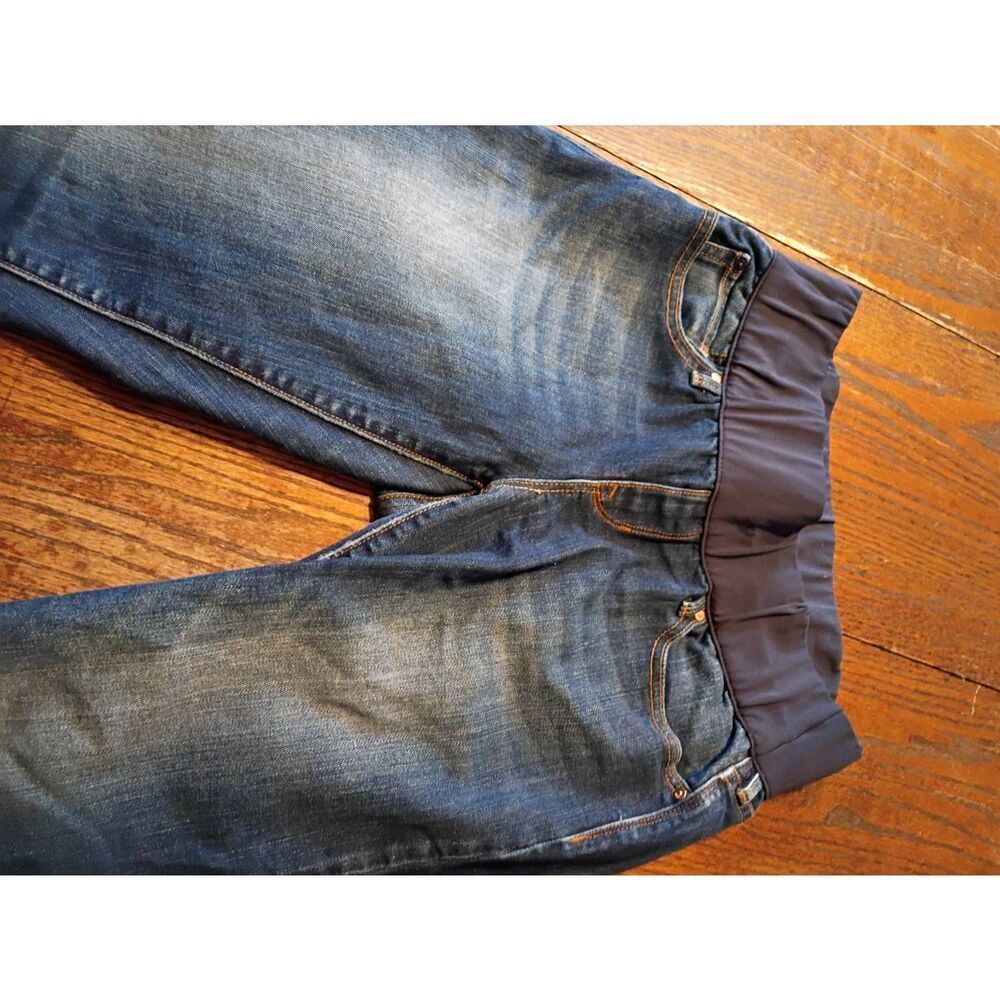 Size 8 Maternity Gap 1969 Always Skinny Pull On Denim Blue Jeans Casual Pants - Picture 2 of 3